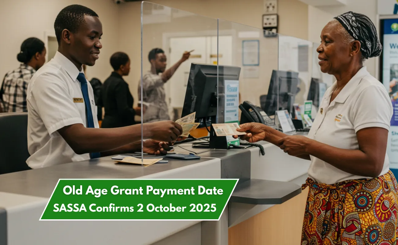 Elderly woman withdraws SASSA Old Age Grant from bank account, SASSA confirms 2 October 2025 is the old age grant payment date